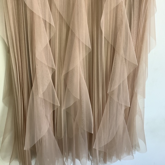 Malissa J. Dress Neutral Tan Beige Nude Tool Shortsleeved Maxi Balletcore Size M - Picture 4 of 10